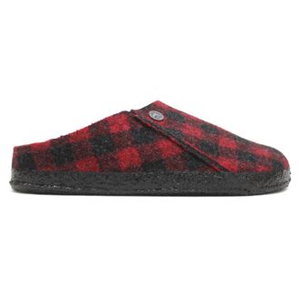 Birkenstock Zermatt Rivet Split Wool Unisex Casual Sandals - Plaid Red - Size:UK 7.5