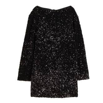 Generic Plussize Sparkly Tops,Sequin Dress - Bow Tie Sparkly Party Dress Cocktail Bodycon Glitter Clubwear Dresses Long Sleeve Black