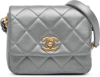 Chanel Hobo Bags - 2021-2024 Mini Quilted Lambskin Side Note Flap - für Damen