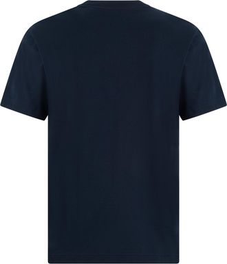 Burberry Mens T-Shirt With Embroidered Logo Navy Cotton T-Shirts And Polos