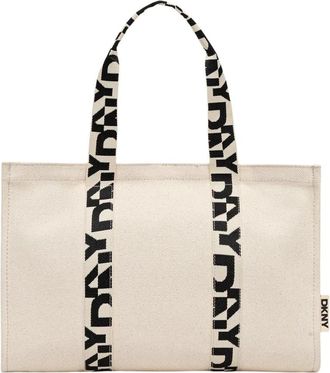 DKNY Nessa Tote - Dames - Shoppers - Beige - ONE Size - Katoen - Tassen