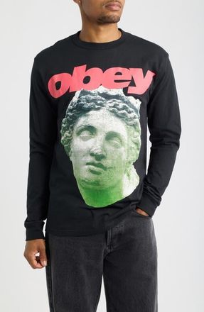 Obey Etruscan Graphic Cotton Long Sleeve T-Shirt in Black at Nordstrom, Size X-Large