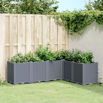 Berkfield Home Garden Planter Blue Grey 160x120x53 cm PP | Size: 160 x 120 x 53 cm