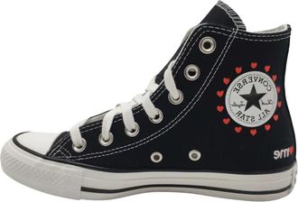 Converse Geborduurde Hearts High Top Sneakers - Heren - Sneakers - Grijs - 37 1/2 EU - Schoenen