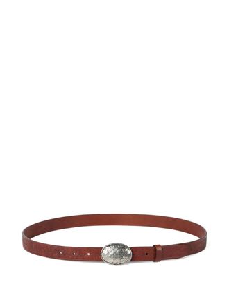 Brunello Cucinelli leaf motif braided buckle belt - men - Calf Leather - 110 - Brown