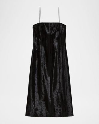 Helmut Lang Sleeveless Faux Pony Midi Dress