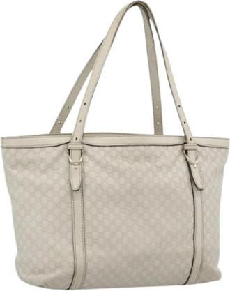 Gucci Pre-owned Vintage Tote Bag - Dames - Vintage Shopper - Grijs - ONE Size - Leer - Vintage