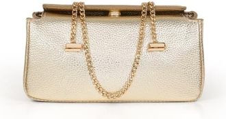 Badgley Mischka Senna Faux Leather Vintage Inspired Clutch in Gold at Nordstrom, Size Small