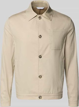 Manuel Ritz Regular Fit Hemdjacke mit Brusttasche in Sand, Gr&ouml;&szlig;e 50