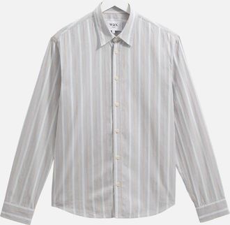 Wax London Mens Wax London Shelly Poplin Dobby Stripe - Blue - Size: Regular/36