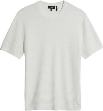 Theory Kolben Pacific Short Sleeve Textured Knit Sweater in Winter Ivory at Nordstrom, Size Xx-Large