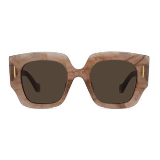 Loewe Anagram Geometric Zonnebril - Dames - Accessoires - Bruin - Maat: ONE Size Zijde