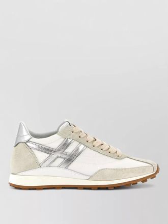 Hogan sneakers metallic accents suede panels rubber sole