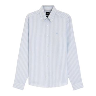 HUGO BOSS Liam Shirt - Heren - Casual Overhemden - Blauw - S - Linnen - Overhemden