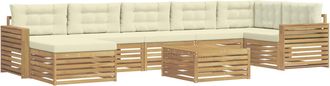 vidaXL Conjunto De Sof&aacute;s De Exterior 8 Uds. Blanco Y Crema Vidaxl