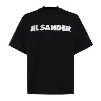 Jil Sander T-Shirts, male, Black, Size: M Logo T-Shirt