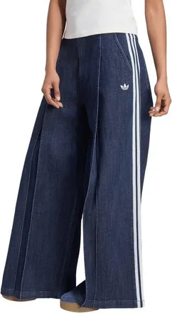 adidas Originals Wide Leg Jeans in Indigowash at Nordstrom, Size 28