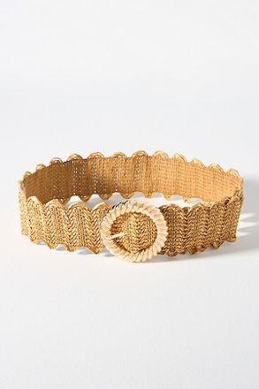 Anthropologie Stretch Shimmer Raffia Belt