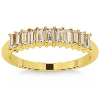 Pompeii3 1/2Ct Baguette Diamond Wedding Anniversary Ring Stackable Band Gold Lab Grown