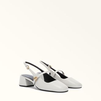 Furla Chic Mary Jane Marshmallow White Smooth Leather Woman