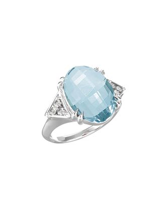 I.Reiss Company 14K 6.85 Ct. Tw. Diamond & Blue Topaz Cocktail Ring