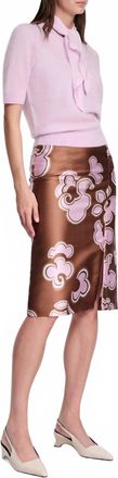 Dorothee Schumacher Floral Statement Midi Skirt In Caramello Rose