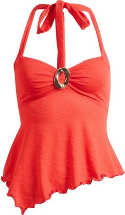 Princess Polly Attina Hardware Detail Halter Top in Red at Nordstrom, Size 10