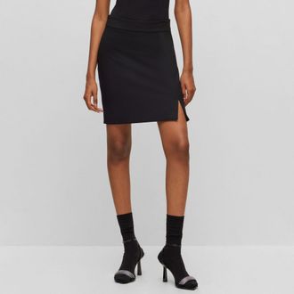 HUGO BOSS Womens Rovani Mini Skirt in Black - Size 6 UK