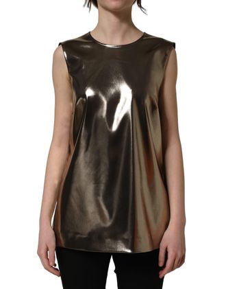 Dolce & Gabbana Metallic Acetate Tank Top - Bronze