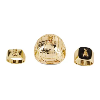 Patrizia Pepe Set di 3 anelli in metallo effetto coccodrillo - - Accessories - Donna - Multicolore - ONE SIZE