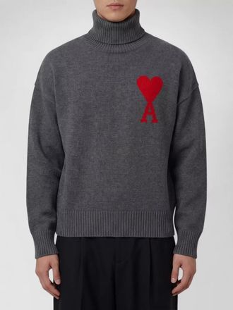 Ami merino wool ribbed turtleneck sweater