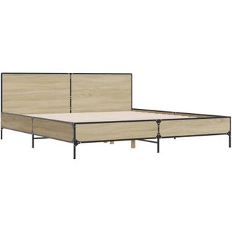 vidaXL Bed Frame without Mattress Sonoma Oak 200x200 cm Vidaxl