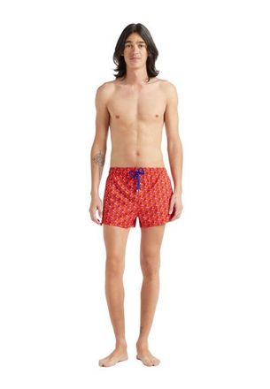Vilebrequin Mens Micro Ronde Des Tortues Rainbow Stretch Swim Shorts in Coquelicot at Nordstrom, Size X-Large