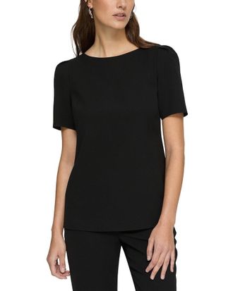 Lafayette 148 New York Bateau Neck Puff Sleeve Blouse