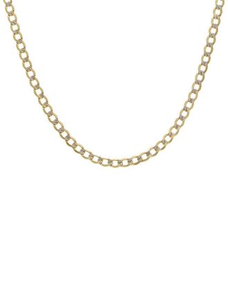 Italian Gold, Inc 10K Pave 4.3Mm Semi-Solid Cuban Link Chain