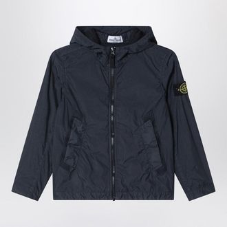 Stone Island Navy blue nylon zip-up jacket