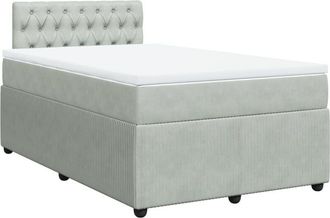 vidaXL Vidaxl - Cama Box Spring Con Colch&oacute;n Terciopelo Gris Claro 120x200 Cm