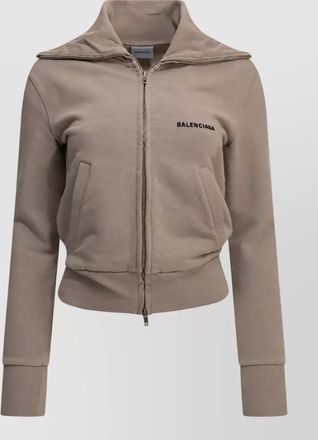 Balenciaga cotton slim-fit zip-up sweatshirt