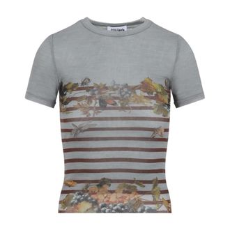 Jean Paul Gaultier T-Shirts, female, Multicolor, Size: XS Mesh Baby Tee