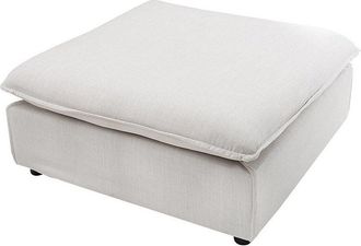 Global Interiors Grosses Leinen Hocker Lord 100 x 100 cm mit abnehmbaren Bezug - Natur