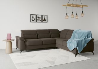 Sit&more Ecksofa »Sinatra L-Form« optinal mit Kopfteilverstellung und Armteilfunktion, Metallfüsse