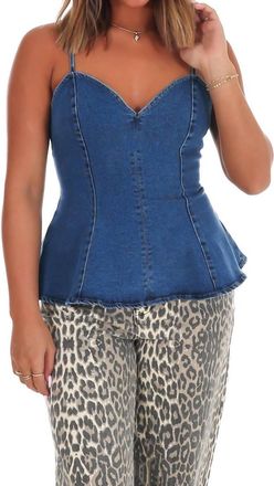 Flying Tomato Denim Cami Top In Indigo