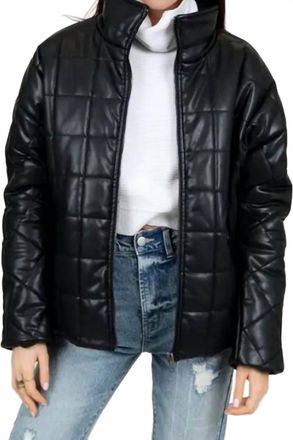 RD Style Sleek Faux Leather Jacket In Noir Black