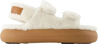Moon Boot Shearling Sandalen - Dames - Sandalen - Wit - 39 EU - Leer - Schoenen