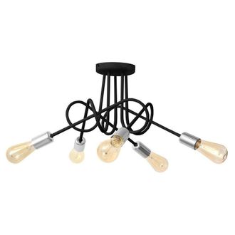 Netlighting Oxford Multi Arm Semi Flush Ceiling Light Black Chrome 50cm