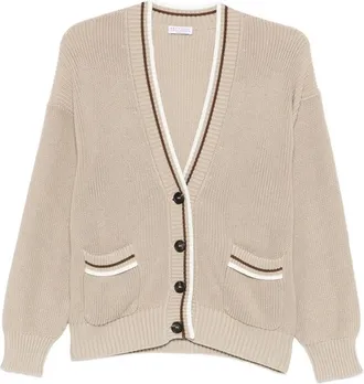 Brunello Cucinelli Buttoned Striped-detail Cardigan