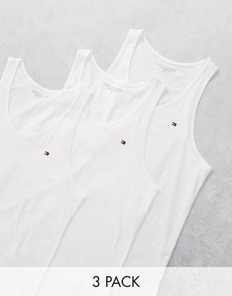 Tommy Hilfiger Signature Essential 3 pack tank top in white