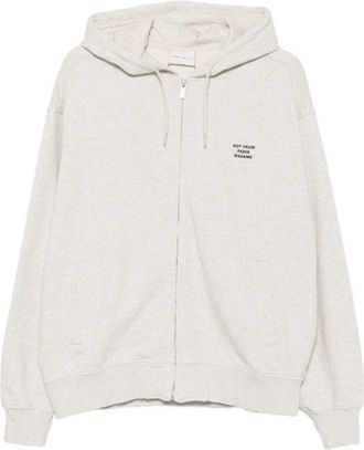 Dr&ocirc;le de Monsieur Hoodies & sweatvesten, Heren, Grijs, XL, Katoen, Slogan Zip Through Hoodie