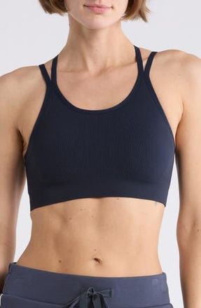 Zella Crossback Seamless Sports Bra in Navy Sapphire at Nordstrom Rack, Size Medium