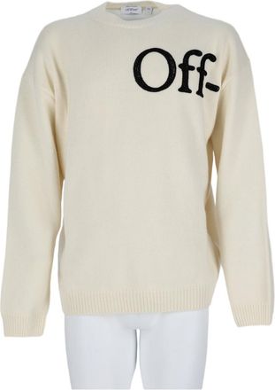 Off-white Ivory Wool-Blend Contrast Knit Sweater